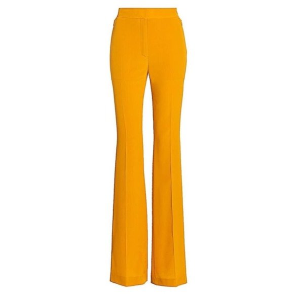 Akris Pants - Akris Farida Silk Mustard Boot Leg Trouser Pants